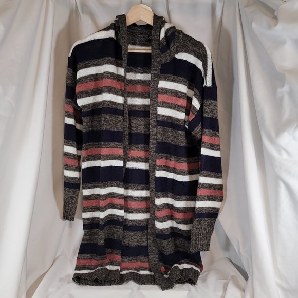 Evelyn Taylor Sweaters - Evelyn Taylor Striped Long Acrylic Cardigan - Size XL - Like New